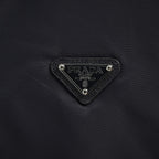 Prada Mixed-Material Triangle Logo Zip Jacket — Black