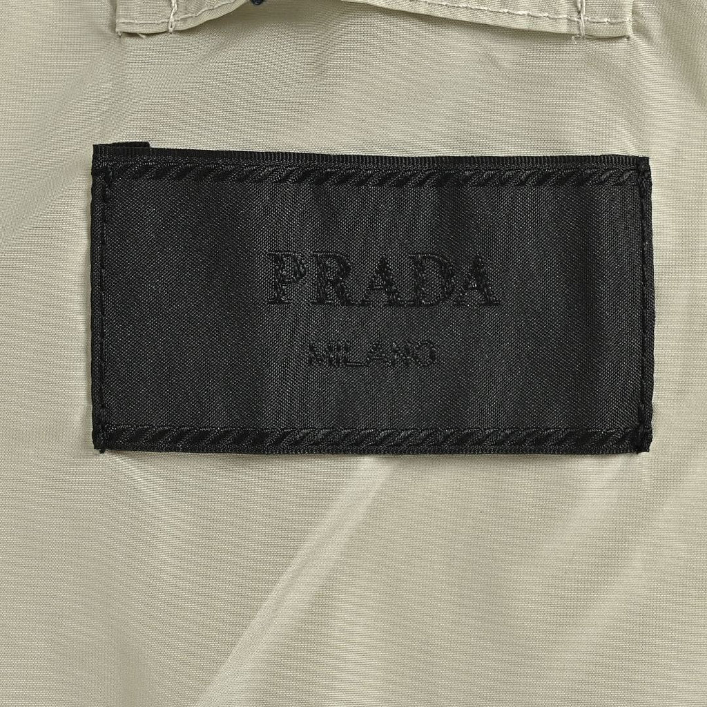 Prada Contrast-Panel Zip Jacket — Light Grey