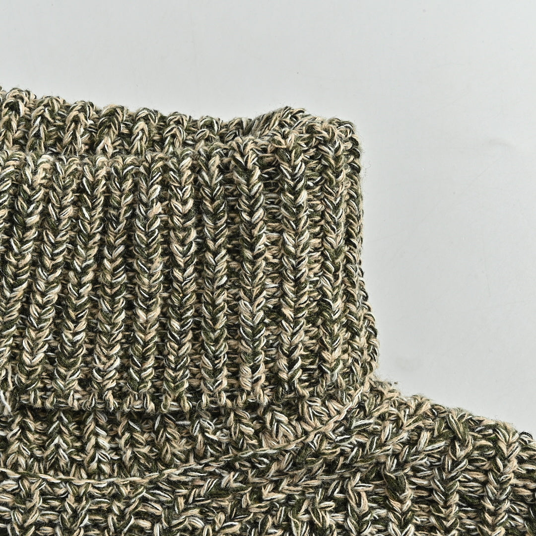Moncler Chunky Knit Turtleneck Sweater Olive Marl