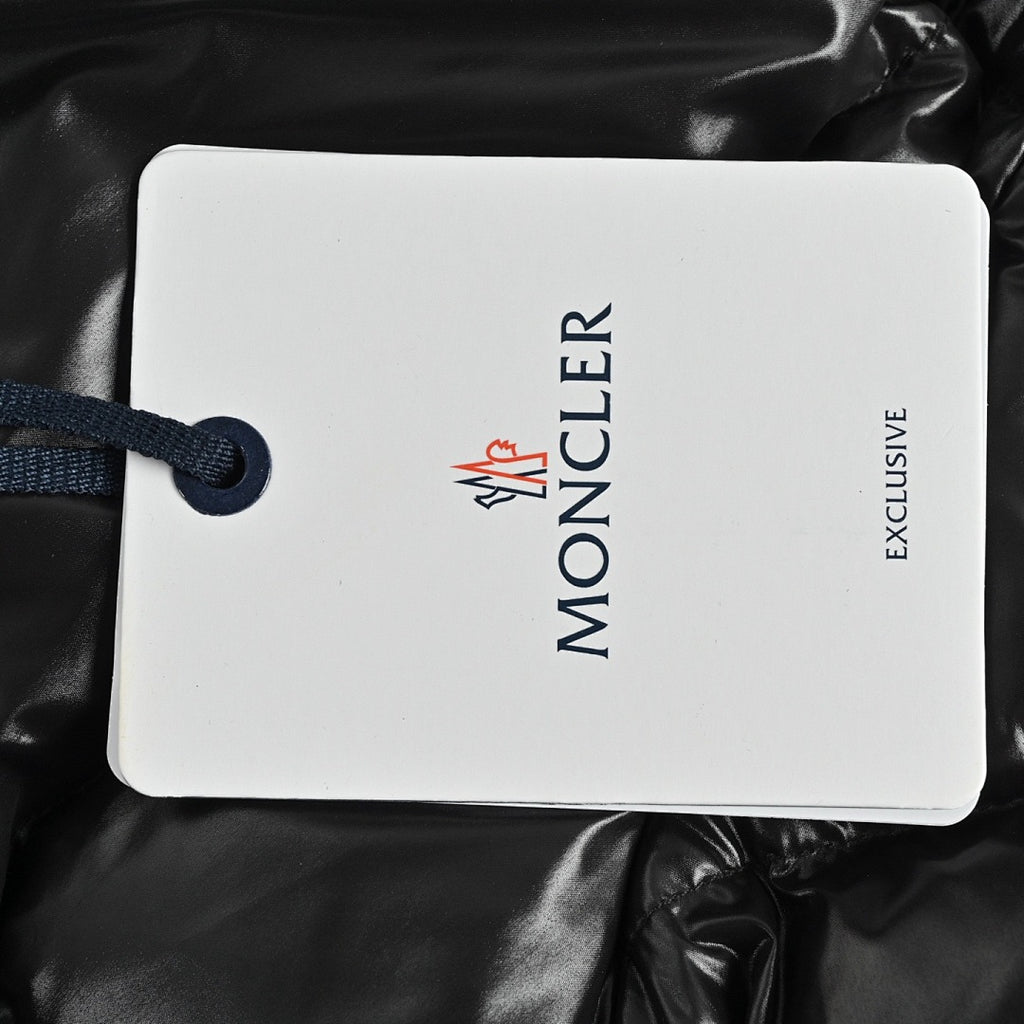 Moncler Glossy Oversized Hooded Down Jacket — Snap Front, Contrast Hood Lining