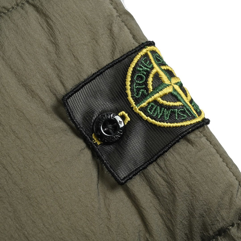 Stone Island Hooded Down Jacket — Olive Green, Compass Badge