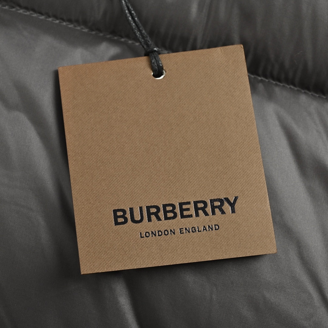 Burberry Hooded Down Jacket — Olive Green, Vintage Check Hood Lining