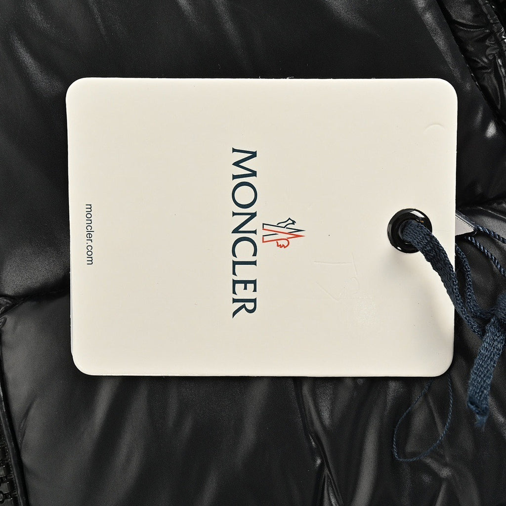 Moncler Glossy Hooded Down Jacket — Single Zip Front