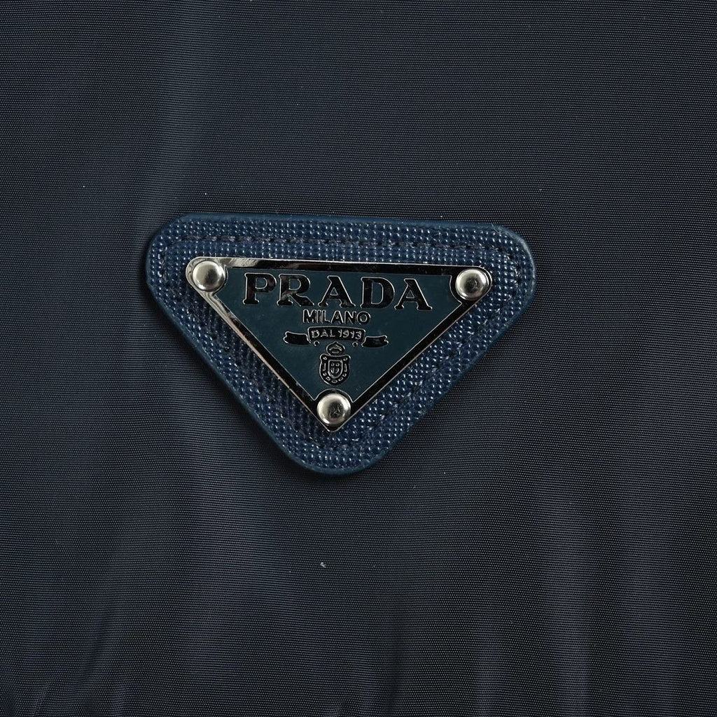 Prada Triangle Logo Hooded Zip Jacket — Black