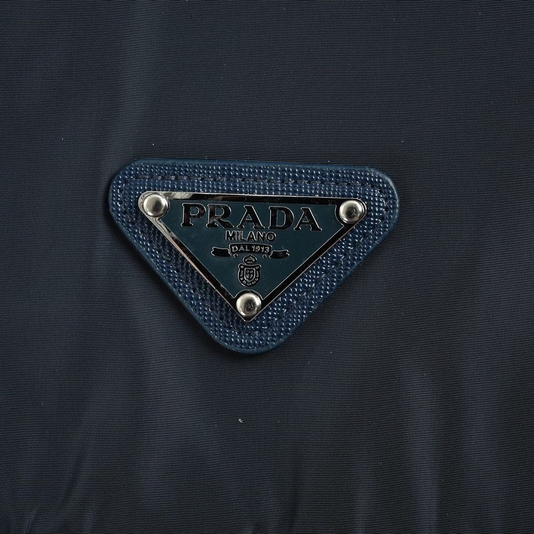 Prada Triangle Logo Hooded Zip Jacket — Black