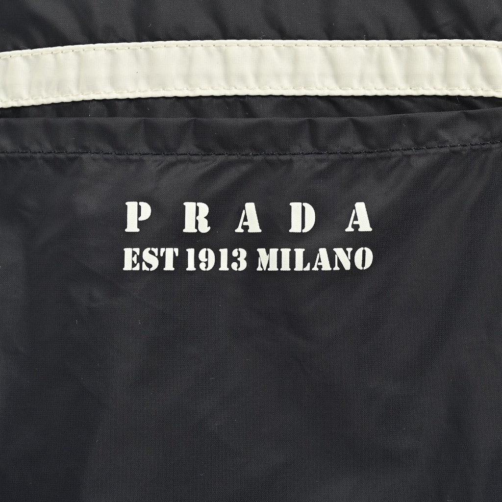 Prada Double-Stripe Hooded Zip Jacket — Black
