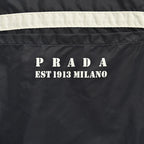 Prada Double-Stripe Hooded Zip Jacket — Black
