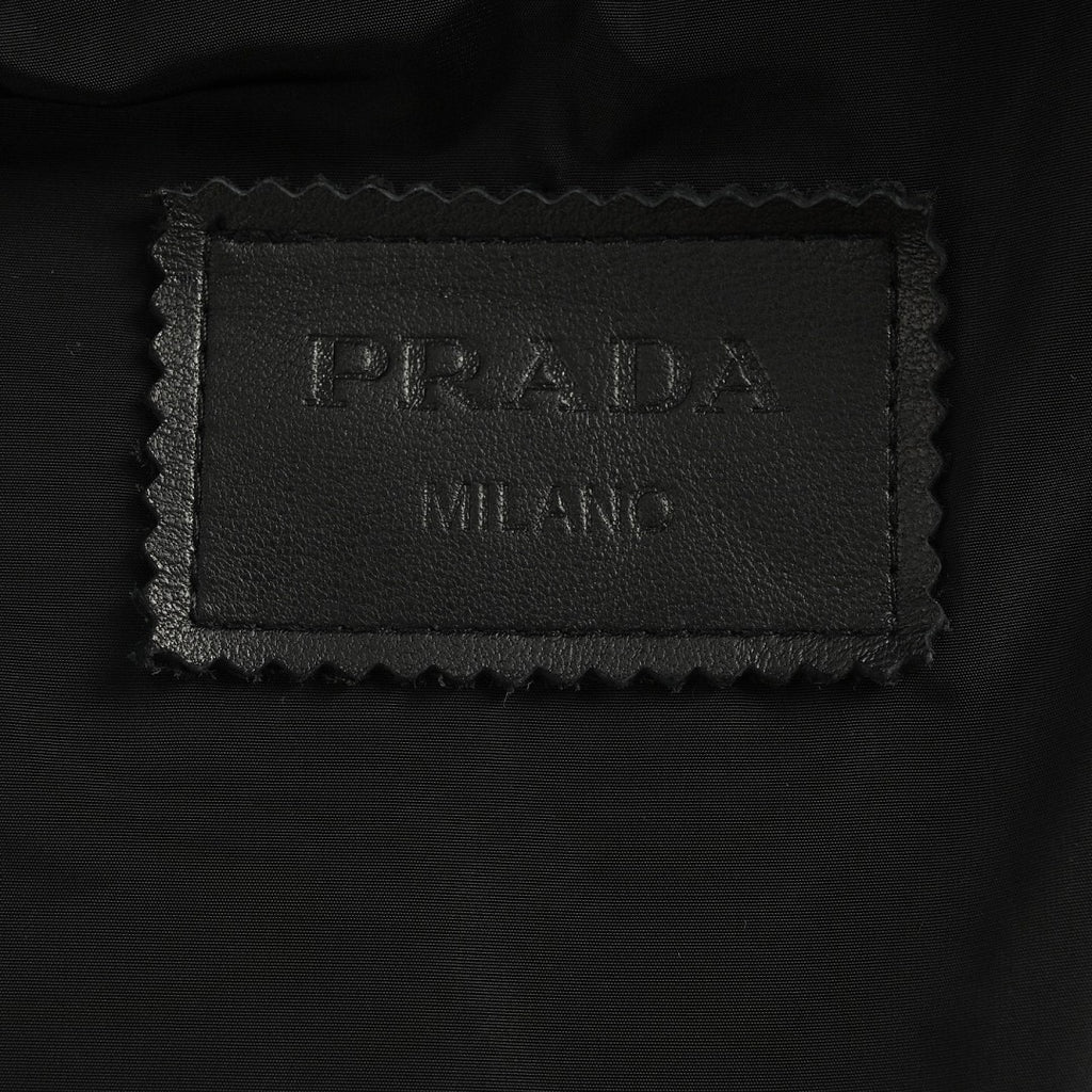 Prada Glossy Snap-Front Shirt Jacket — Black