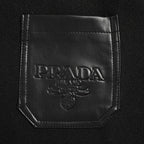 Prada Contrast-Panel Snap Jacket — Black