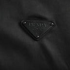 Prada Tonal Logo Hooded Zip Jacket — Black