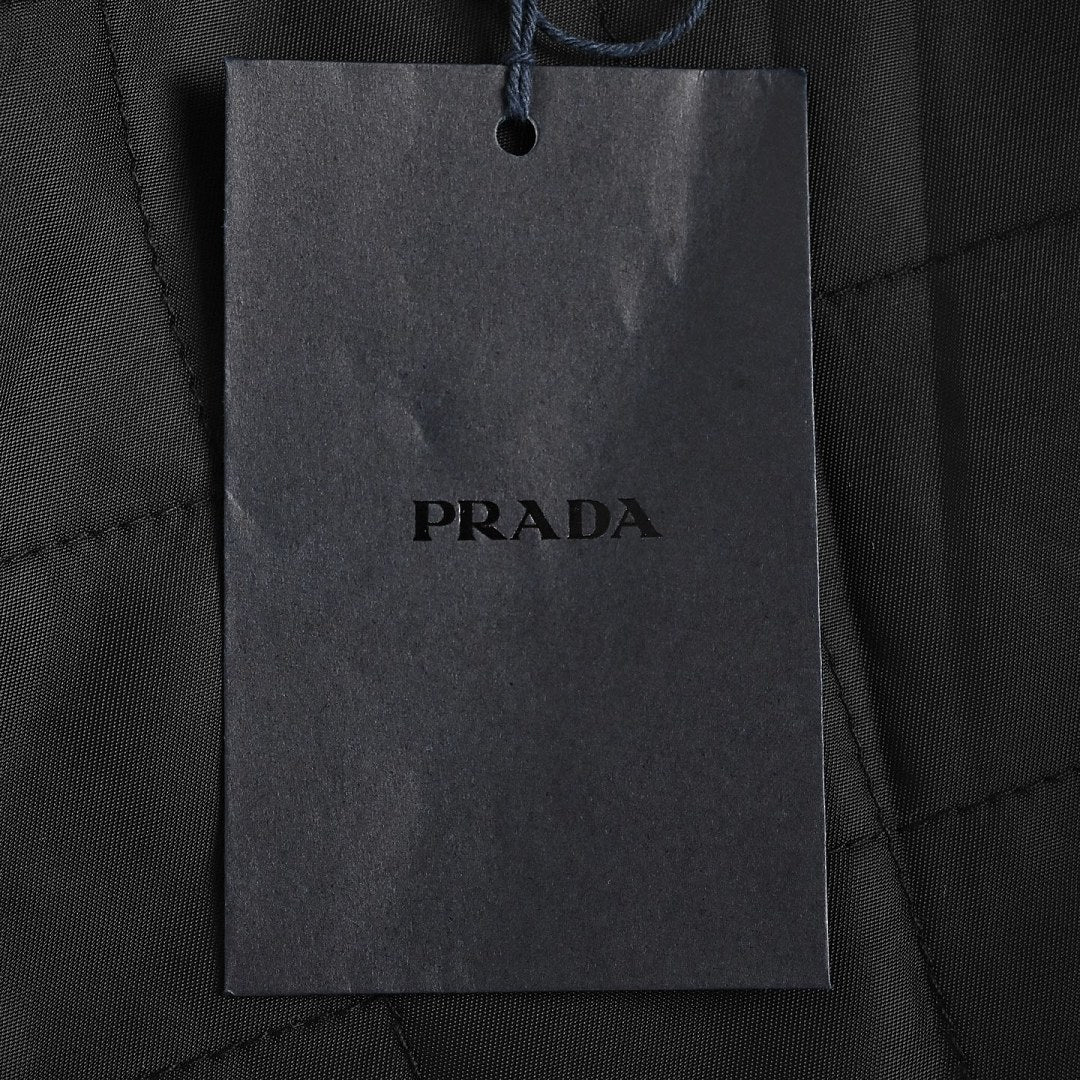 Prada Utility Bomber Jacket with Triangle Logo — Black