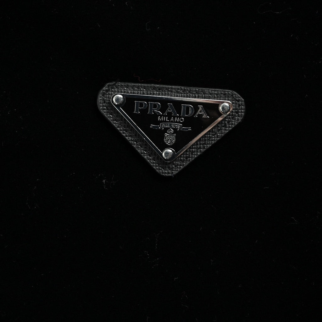 Prada Triangle Logo Stand-Collar Zip Jacket — Black