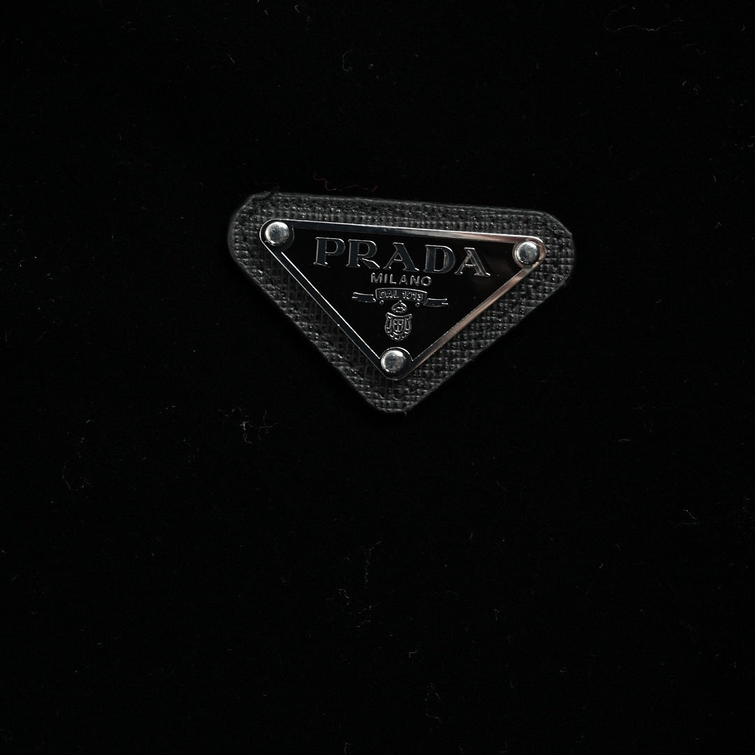Prada Triangle Logo Stand-Collar Zip Jacket — Black