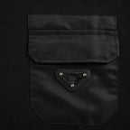 Prada Contrast-Pocket Crewneck Sweatshirt — Black