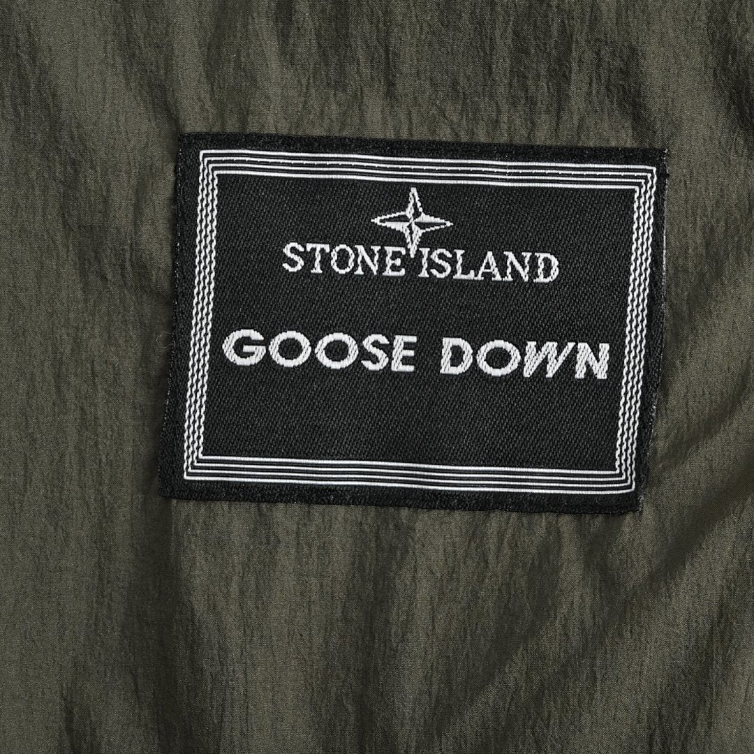 Stone Island Hooded Down Jacket — Olive Green, Compass Badge