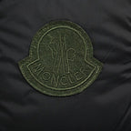 Moncler Matte Hooded Down Jacket — Oversized Logo Badge Snap Front