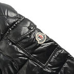 Moncler Glossy Hooded Down Jacket — Single Zip Front