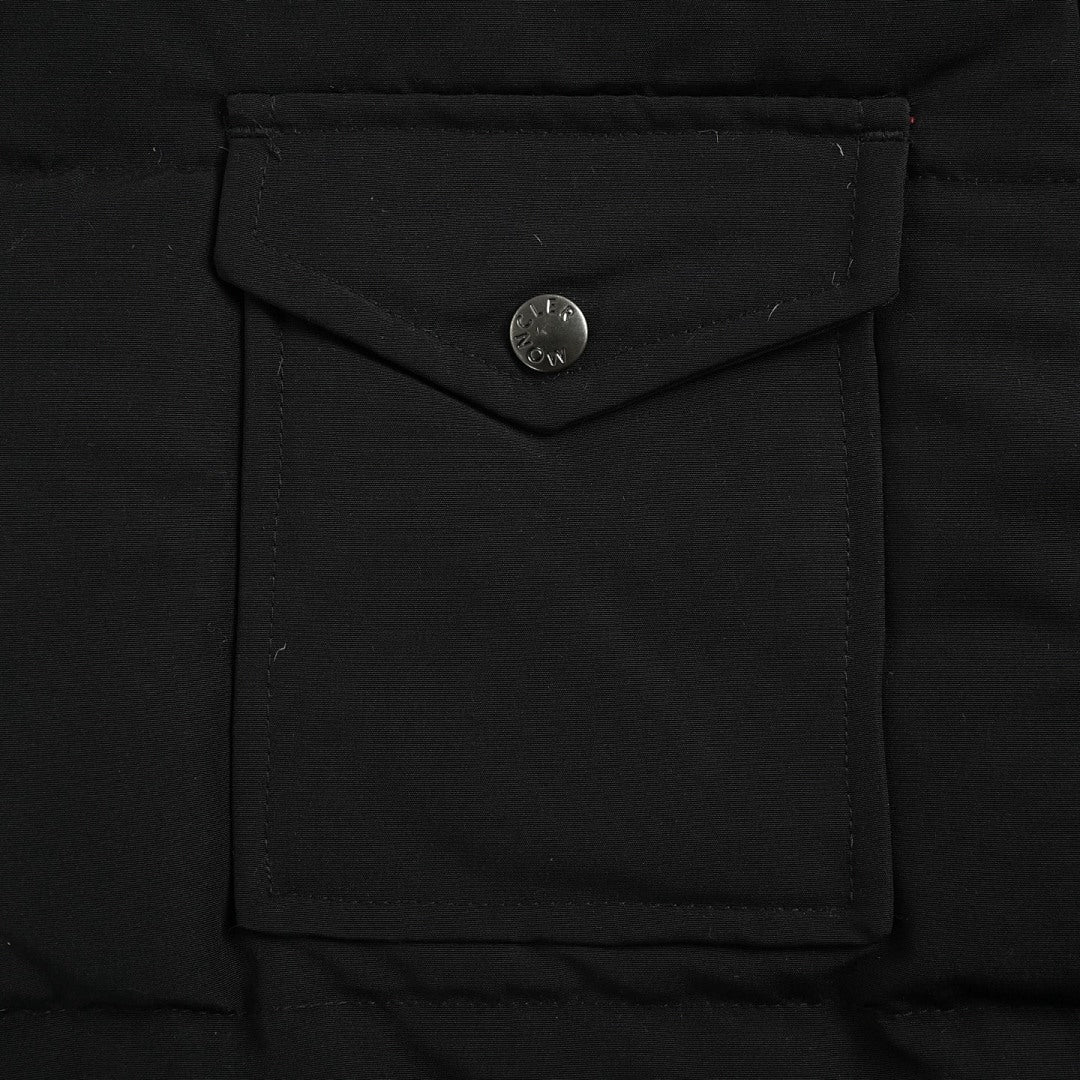 Moncler Multi-Pocket Down Jacket — Black, Snap Button Placket