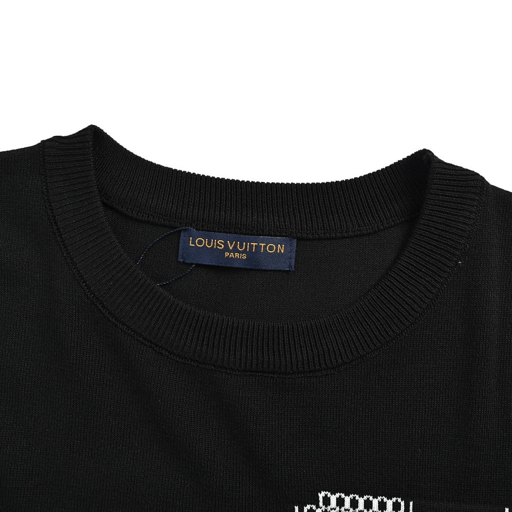 Louis Vuitton Chain-Ring LV Logo Embroidered T-Shirt