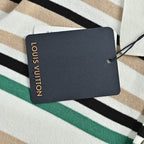 Louis Vuitton 26SS Leather Tab Stripe & Checkerboard Knit Polo Shirt — Dark Edition