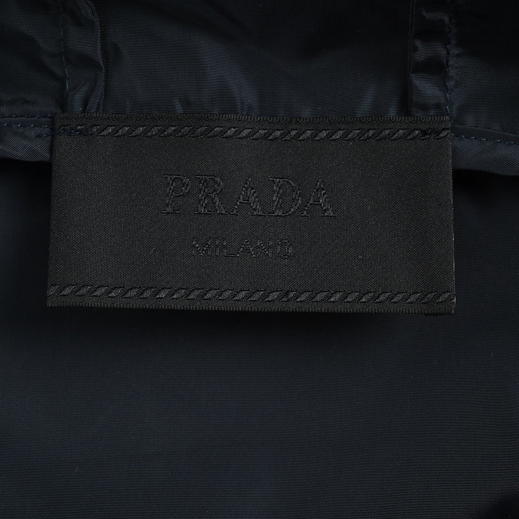 Prada Triangle Logo Hooded Zip Jacket — Black
