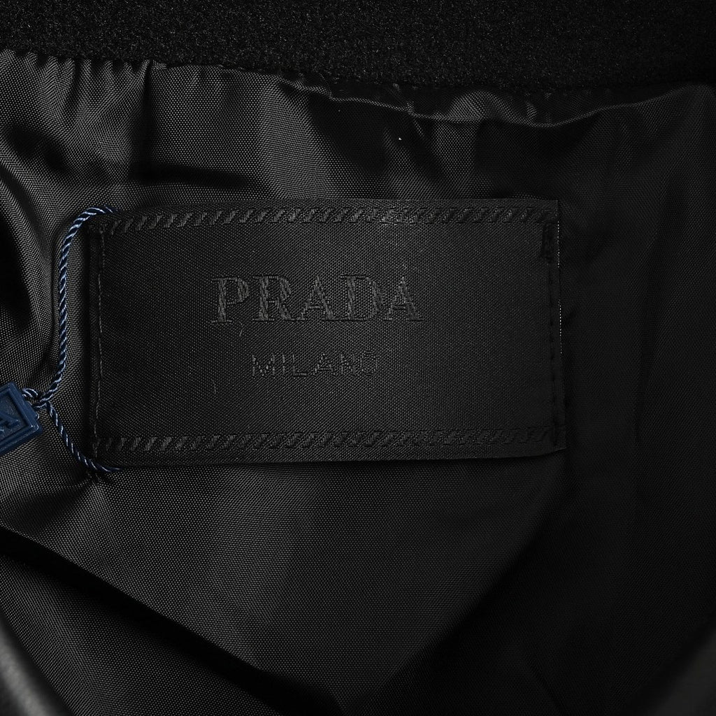 Prada Contrast-Panel Snap Jacket — Black