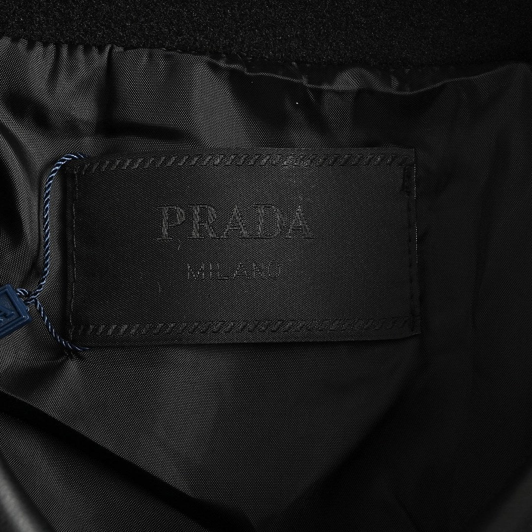 Prada Contrast-Panel Snap Jacket — Black