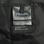 Prada Tonal Logo Hooded Zip Jacket — Black
