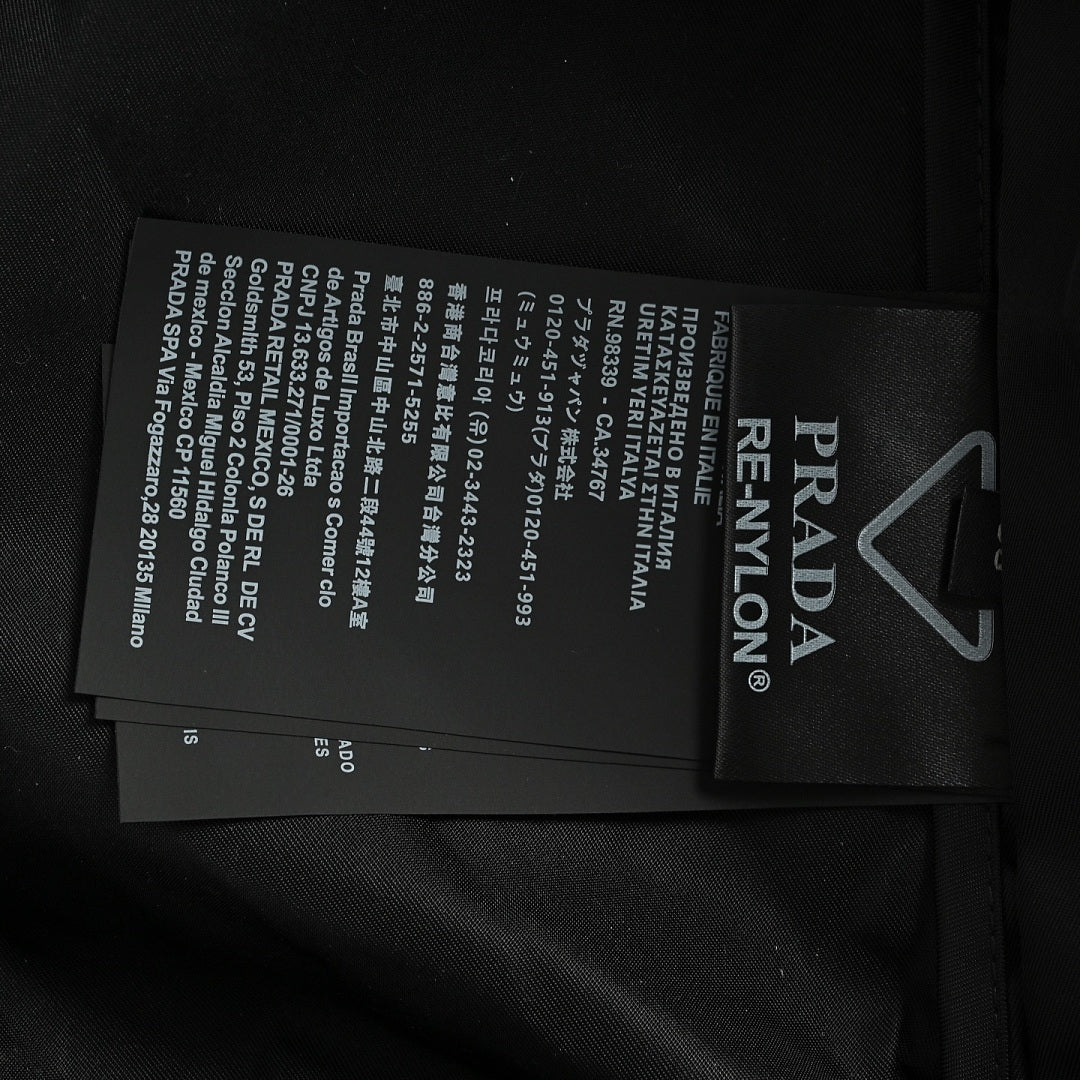 Prada Stand-Collar Two-Way Zip Jacket — Black