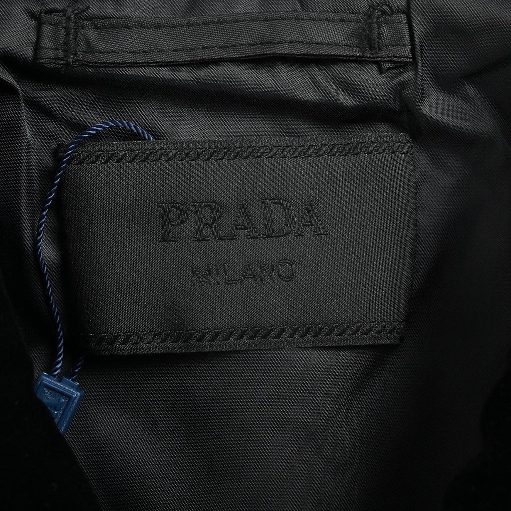Prada Triangle Logo Stand-Collar Zip Jacket — Black