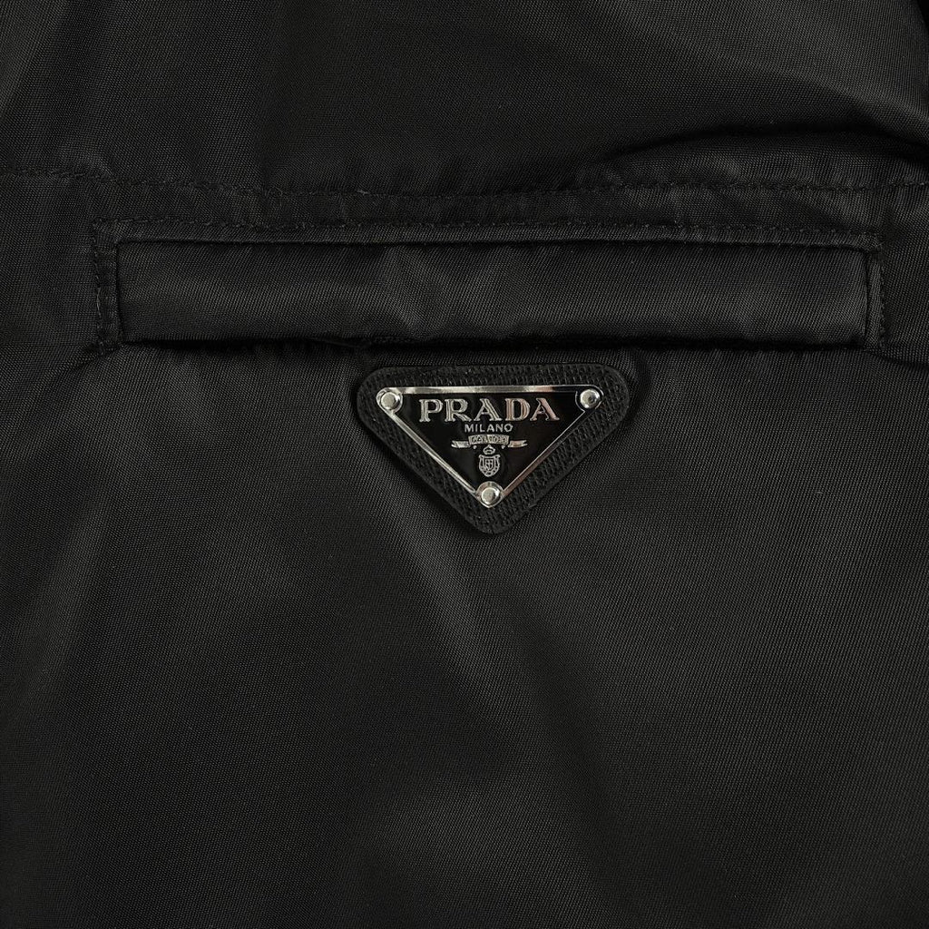 Prada Re-Nylon Down Jacket — Black, Triangle Logo