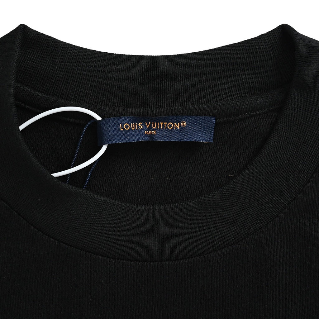 Louis Vuitton Script Signature Embroidered T-Shirt — Black / Rose