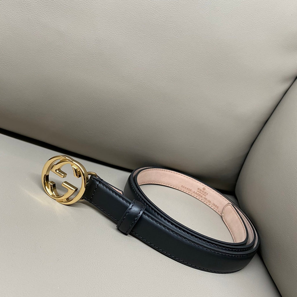 Gucci Women's Leather Belt — Classic GG Buckle