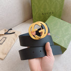Gucci Men's Leather Belt — Signature GG Hardware