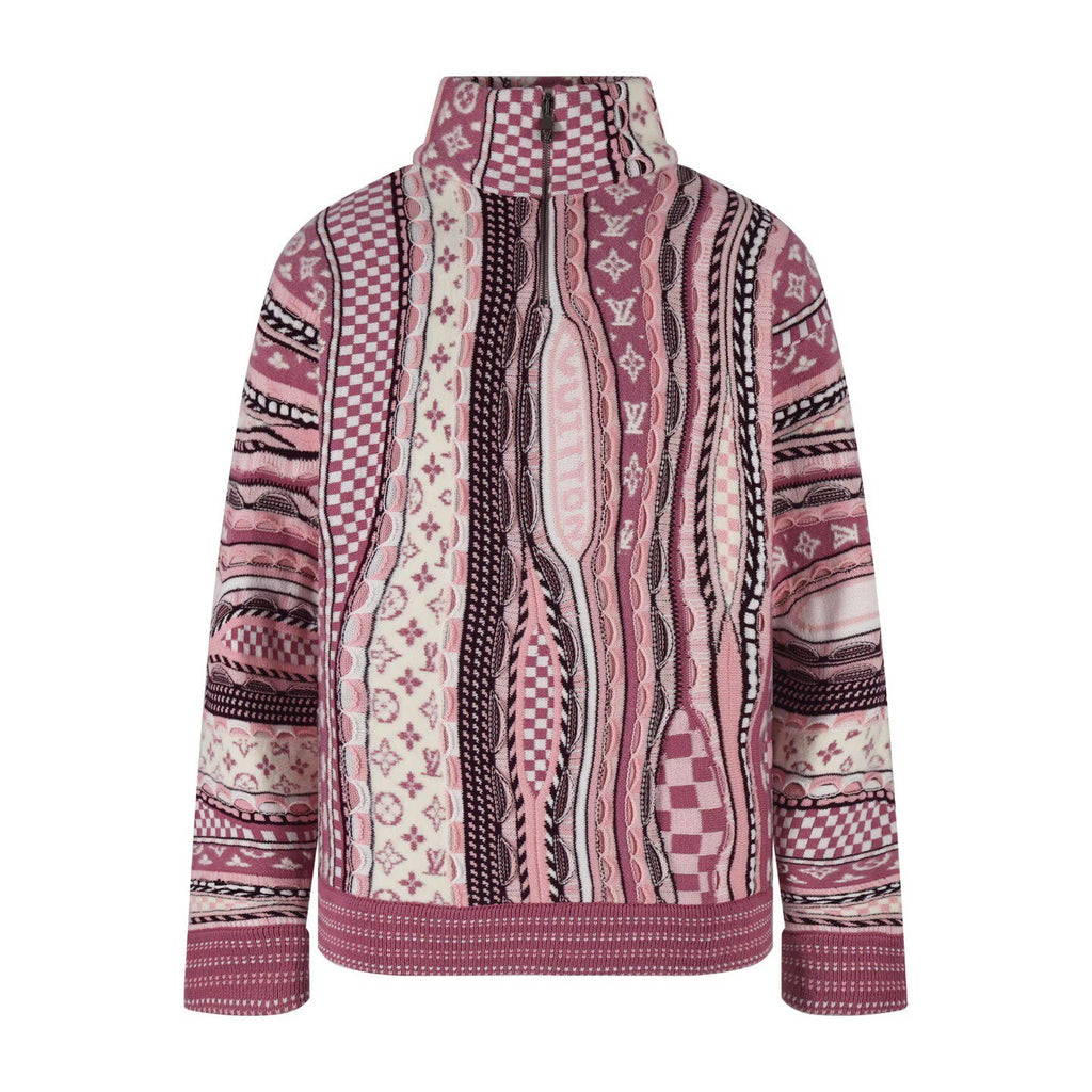 Louis Vuitton Monogram Patchwork Knit Zip Jacket