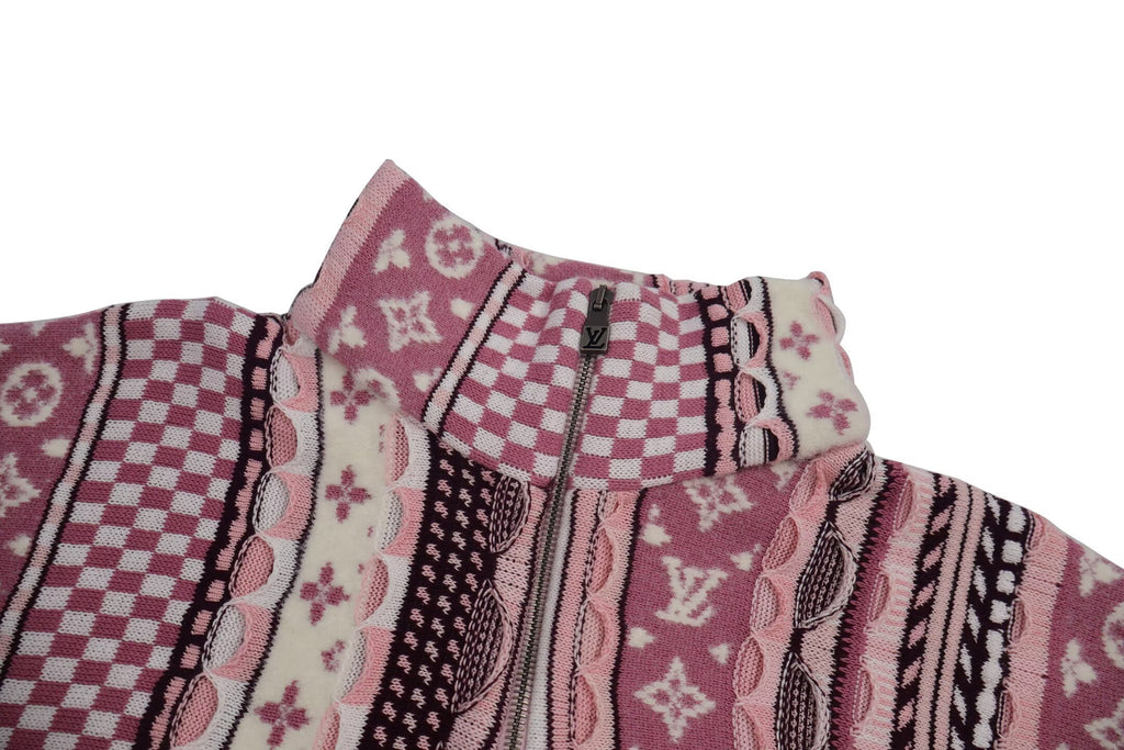 Louis Vuitton Monogram Patchwork Knit Zip Jacket