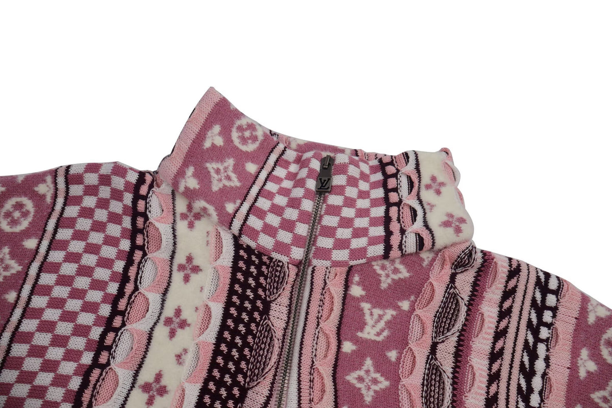 Louis Vuitton Monogram Patchwork Knit Zip Jacket