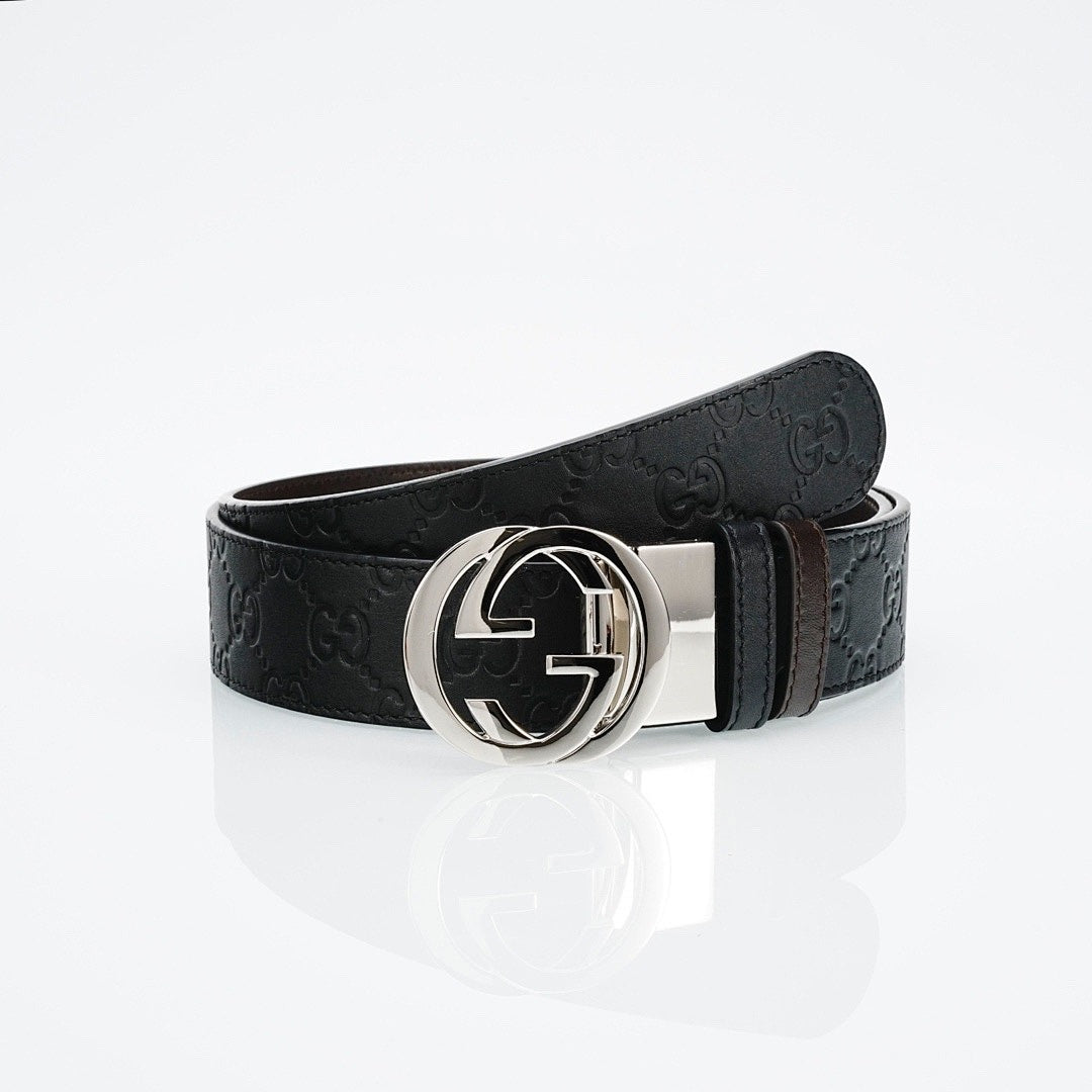 Gucci Reversible Leather Belt | Double G Silver Buckle