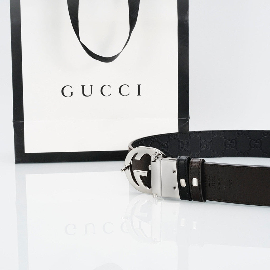 Gucci Reversible Leather Belt | Double G Silver Buckle