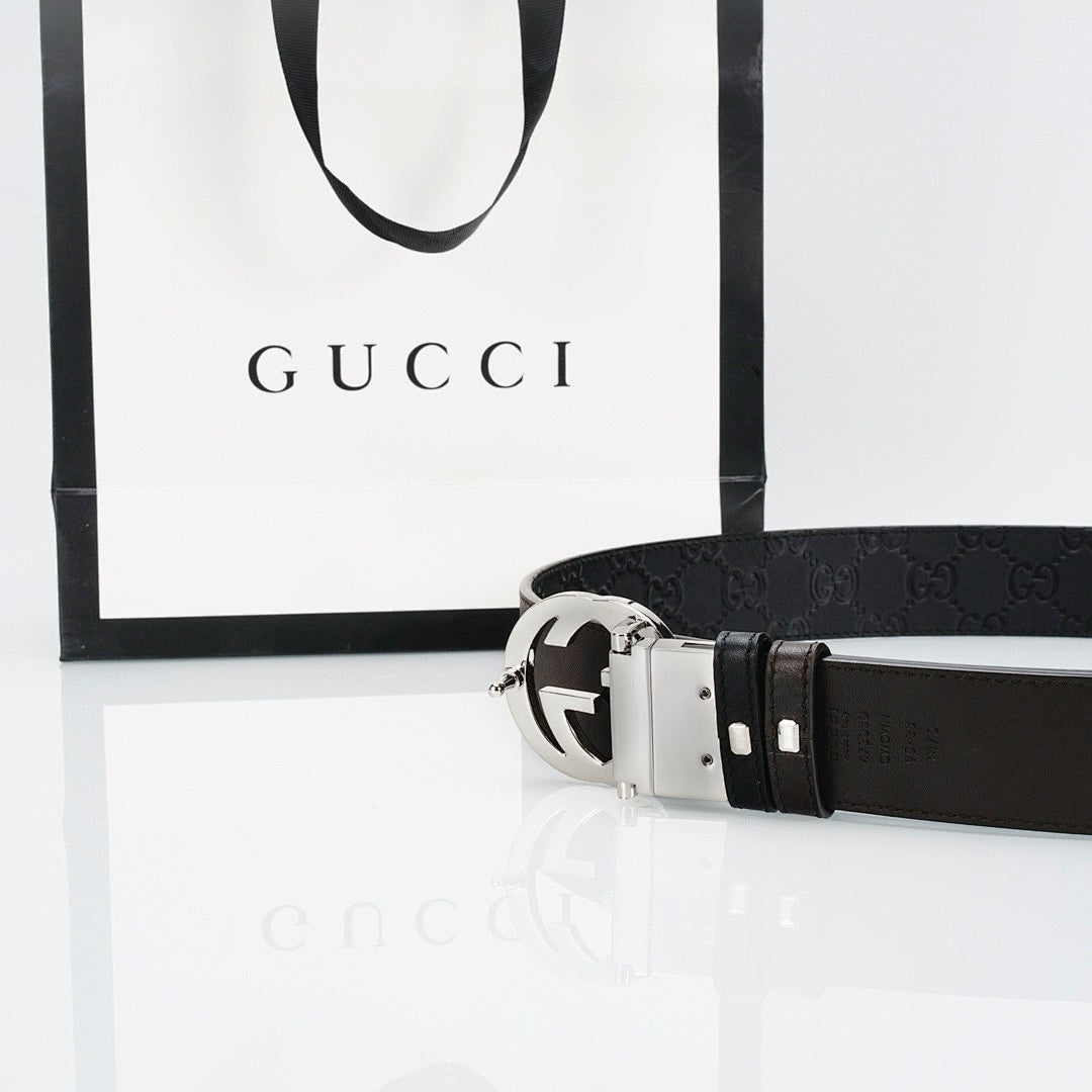 Gucci Reversible Leather Belt | Double G Silver Buckle