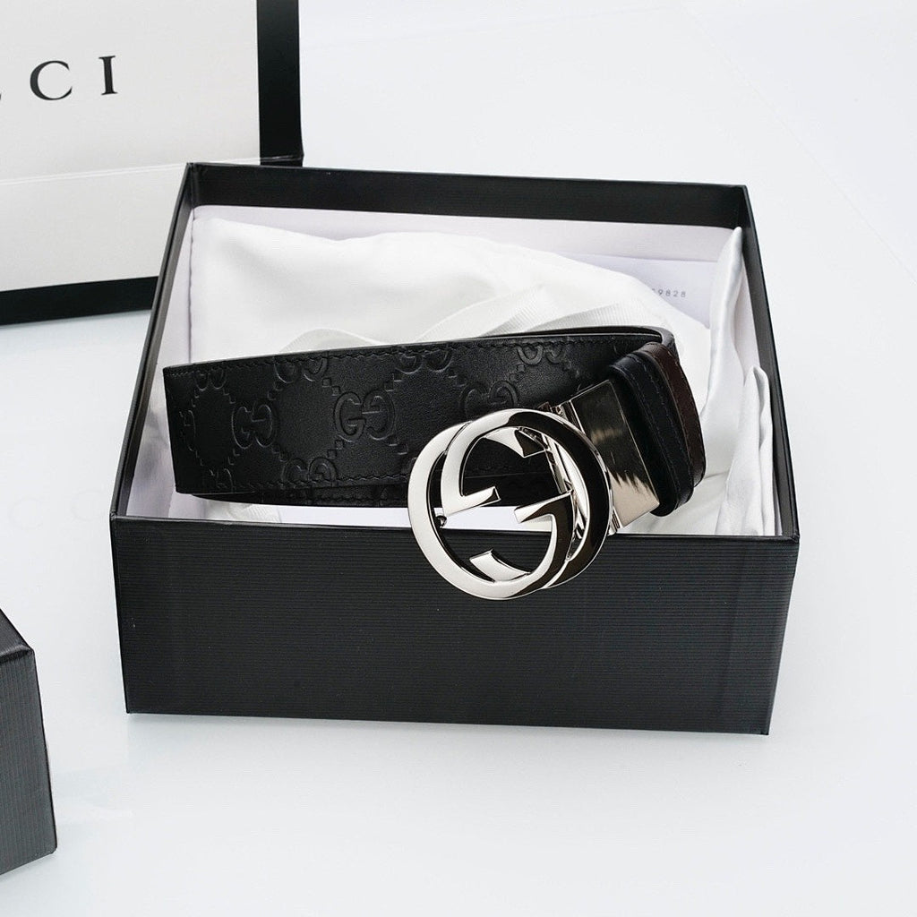 Gucci Reversible Leather Belt | Double G Silver Buckle