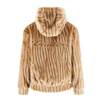 Louis Vuitton Caramel Faux Fur Wave-Texture Hooded Jacket