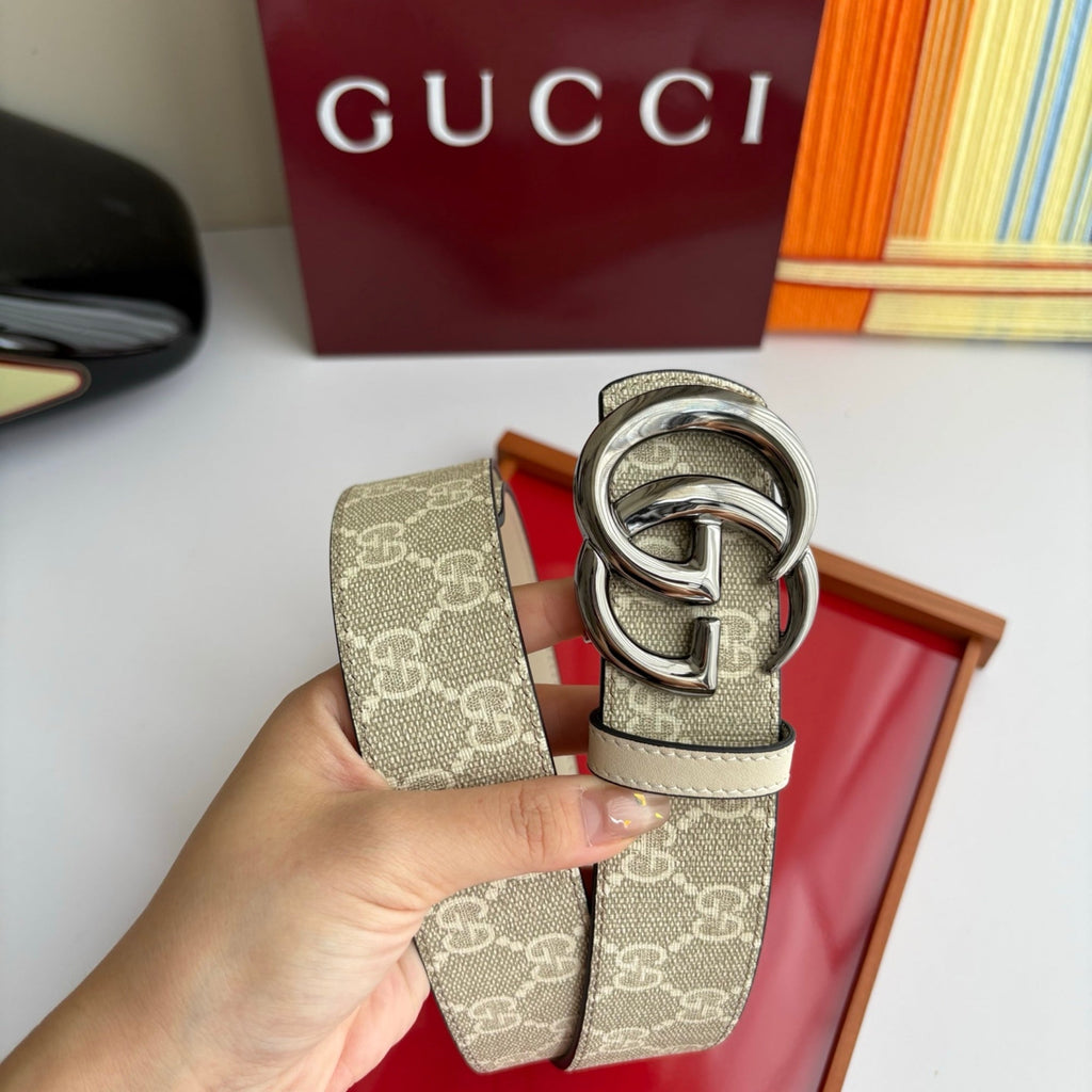 Gucci Men's Leather Belt — Runway Wide Strap Design