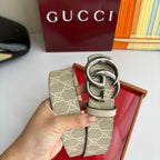 Gucci Men's Leather Belt — Runway Wide Strap Design