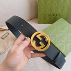 Gucci Men's Leather Belt — Signature GG Hardware
