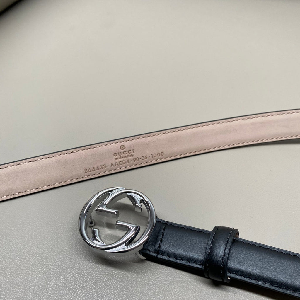Gucci Women's Leather Belt — Iconic GG Buckle Design