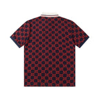 Gucci GG Monogram Polo Shirt | Navy & Red