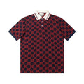 Gucci GG Monogram Polo Shirt | Navy & Red