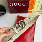 Gucci Men's Leather Belt — Runway Wide Strap Design