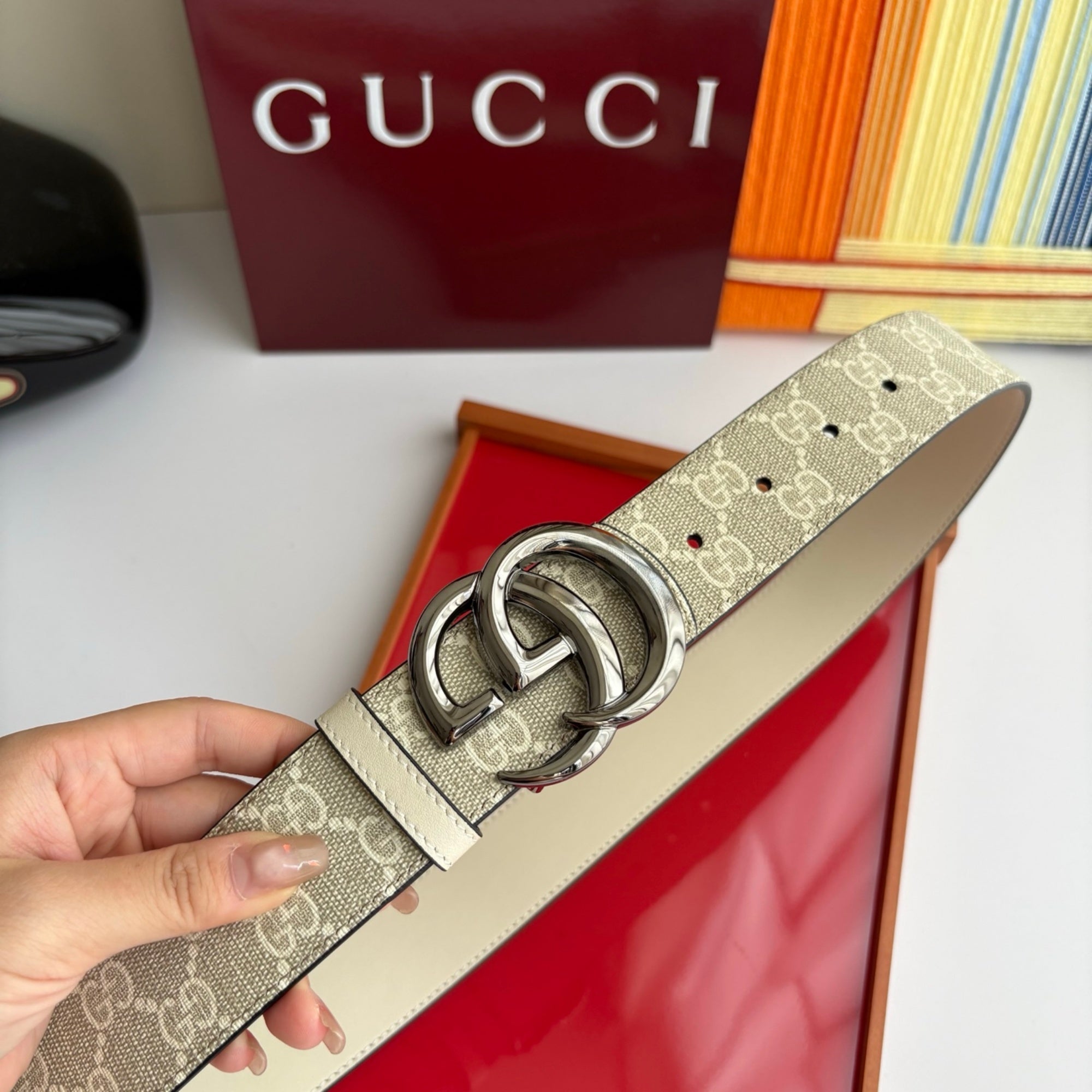 Gucci Men's Leather Belt — Runway Wide Strap Design